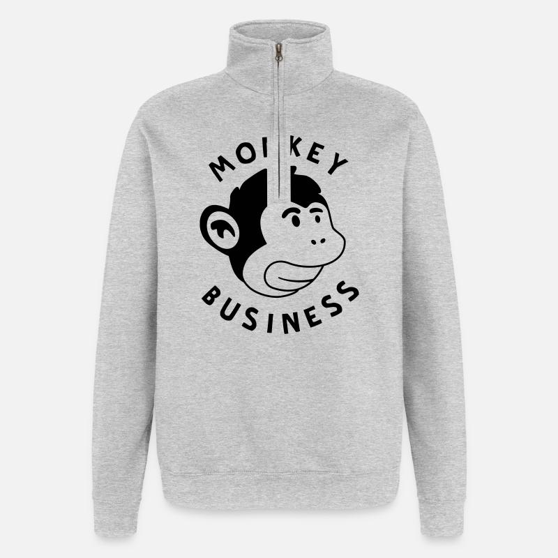 Monkey Business – Affenstarkes Graffiti Jungle - Quarter-Zip-Sweatshirt - Grau meliert