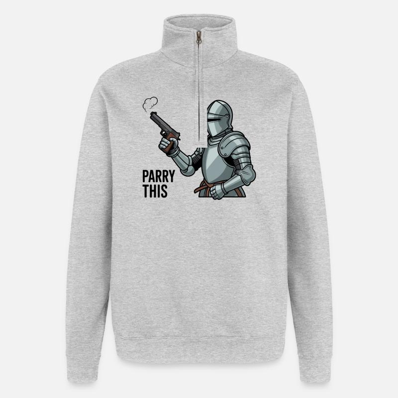 Parry this - Funny Soulslike Memes - Quarter-Zip Sweatshirt - heather grey