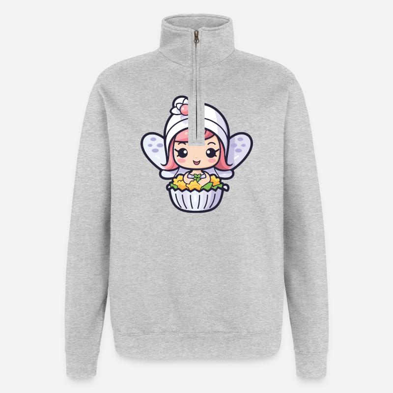 Fee Backen Kuchen Backfee - Quarter-Zip-Sweatshirt - Grau meliert