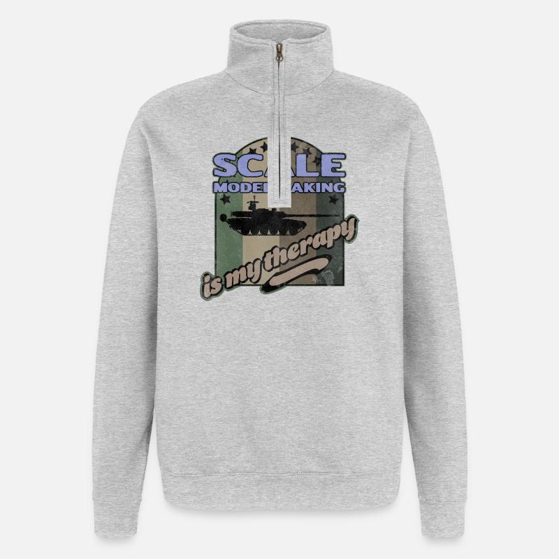 Scale Model Making Therapy - Quarter-Zip Sweatshirt - heather grey