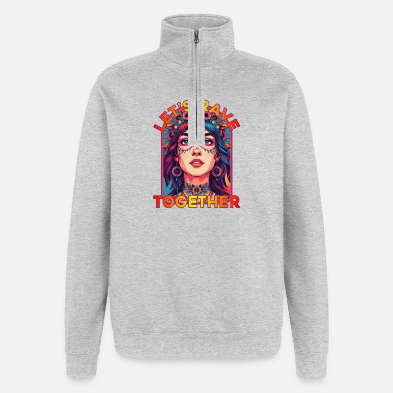 Lasst uns gemeinsam rasen Kandi Goddess - Quarter-Zip-Sweatshirt - Grau meliert