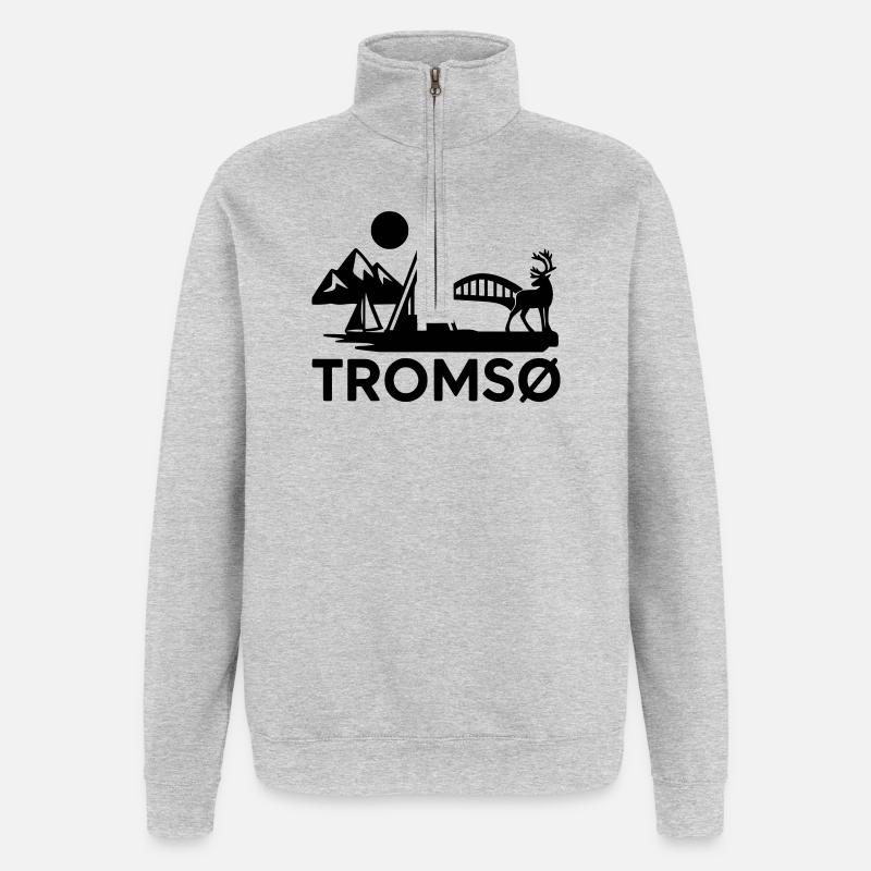 tromsö silhouette - Quarter-Zip-Sweatshirt - Grau meliert