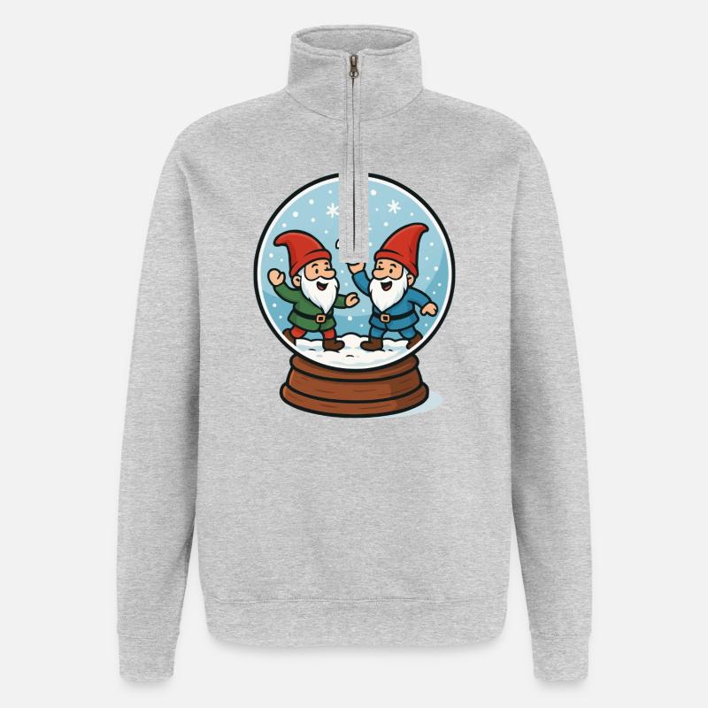 Dwarfs in a snow globe - Quarter-Zip Sweatshirt - heather grey