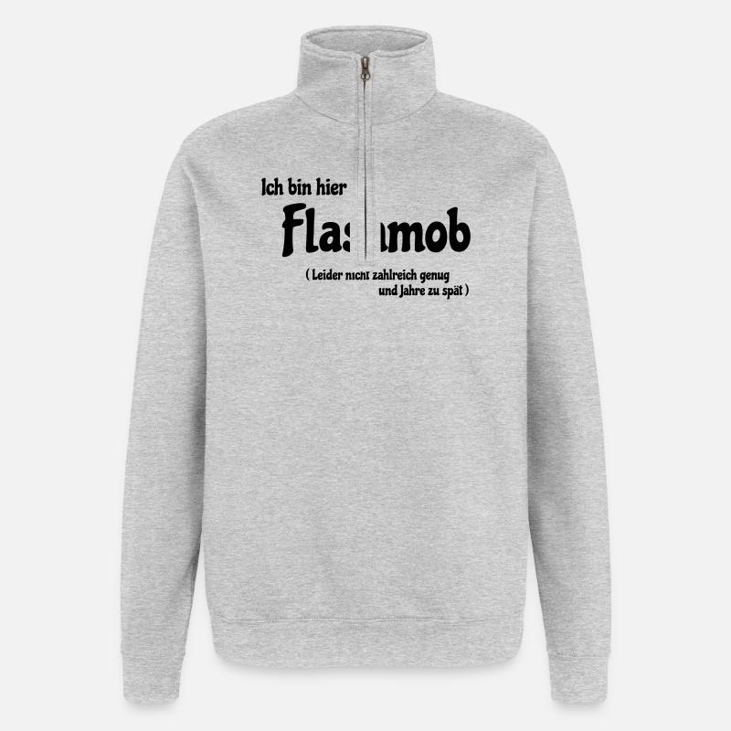 Flashmob - Quarter-Zip-Sweatshirt - Grau meliert