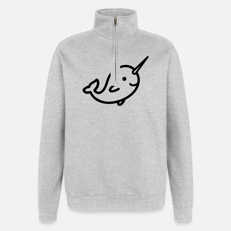 Narval - Sweat à zip 1/4 - gris chiné