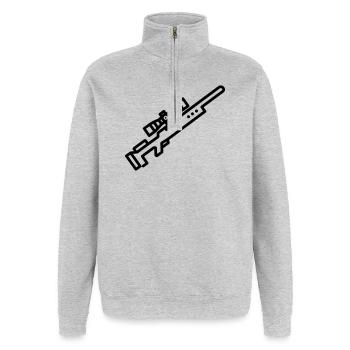 sniper - Quarter-Zip Sweatshirt - heather grey - Front - AI Model Female 172 light (172cm) & AI Model Male 178 dark (178cm)