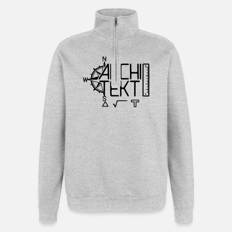 Architect Design with Drawing Tool - Quarter-Zip Sweatshirt - heather grey