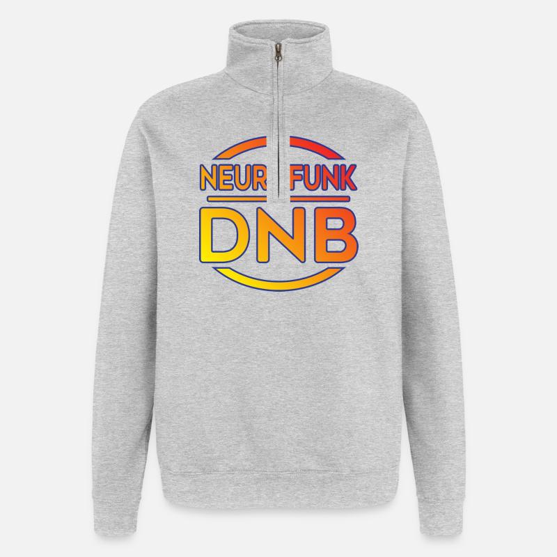 Neurofunk DNB Logo Tee - Quarter-Zip-Sweatshirt - Grau meliert