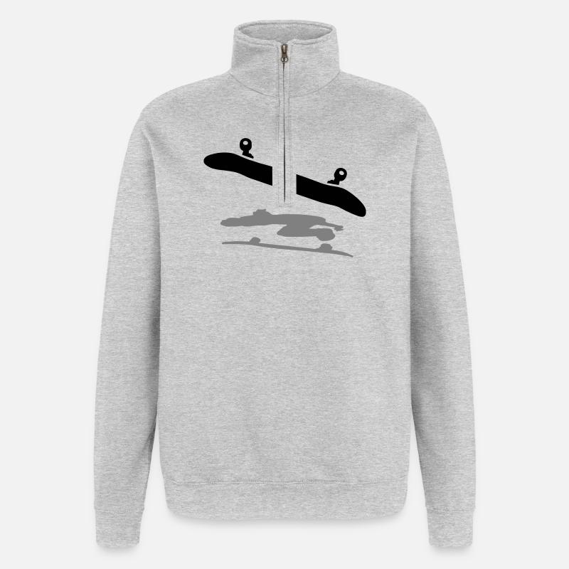 Skateboard - Sweat à zip 1/4 - gris chiné