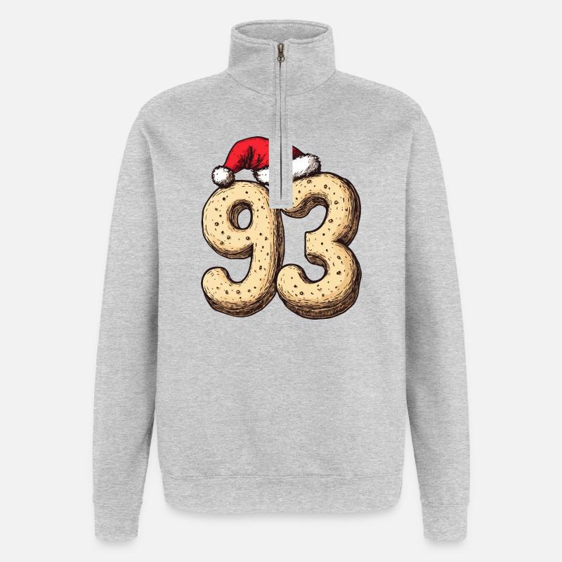 Noël du Cookie Numéro 93 - Sweat à zip 1/4 - gris chiné