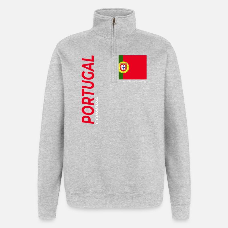 Coimbra - Sweat à zip 1/4 - gris chiné