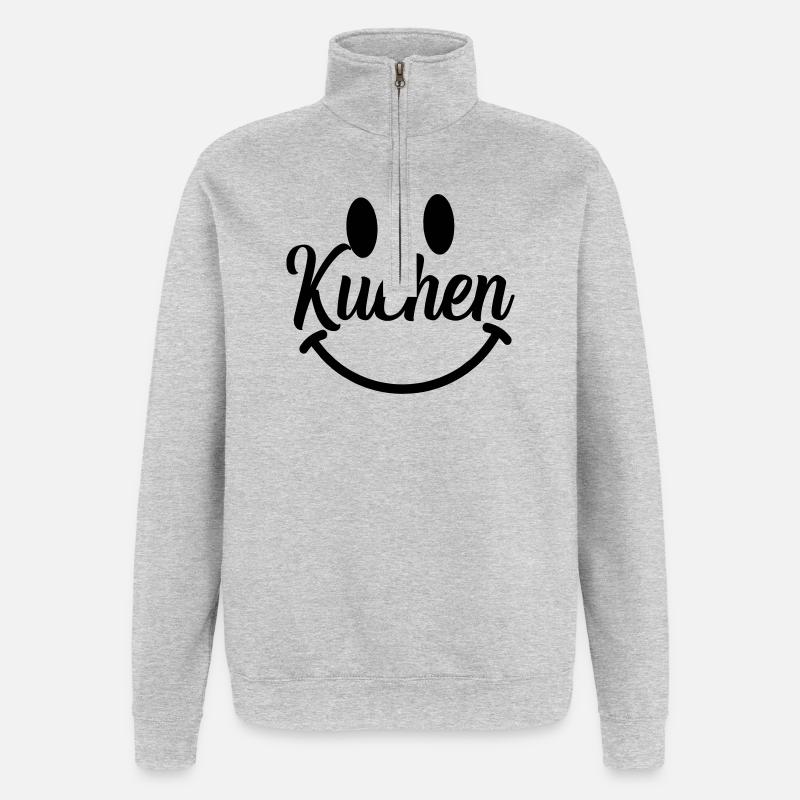 kuchen  - Quarter-Zip-Sweatshirt - Grau meliert