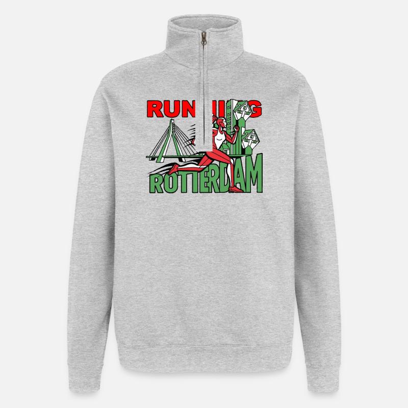 Runner Rotterdam CityRun - Sweat à zip 1/4 - gris chiné