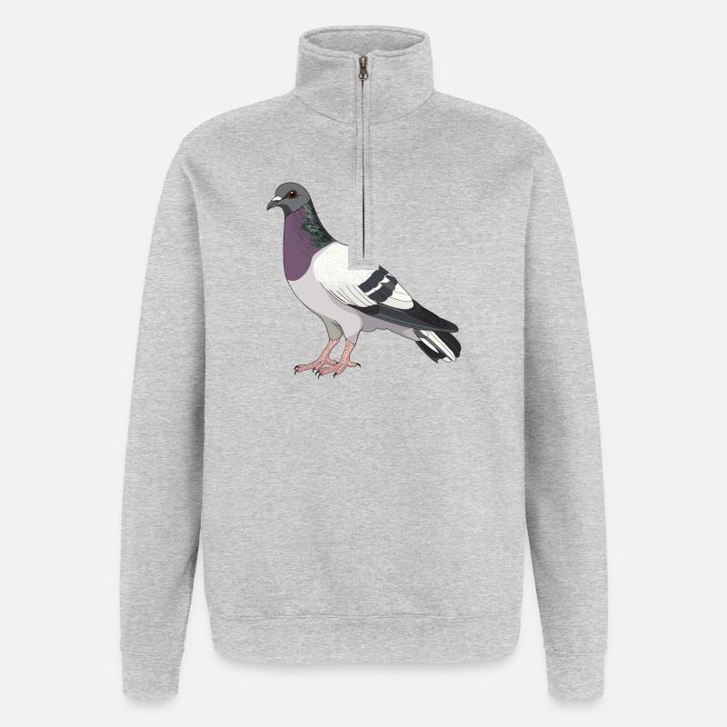Tauben Taube - Quarter-Zip-Sweatshirt - Grau meliert