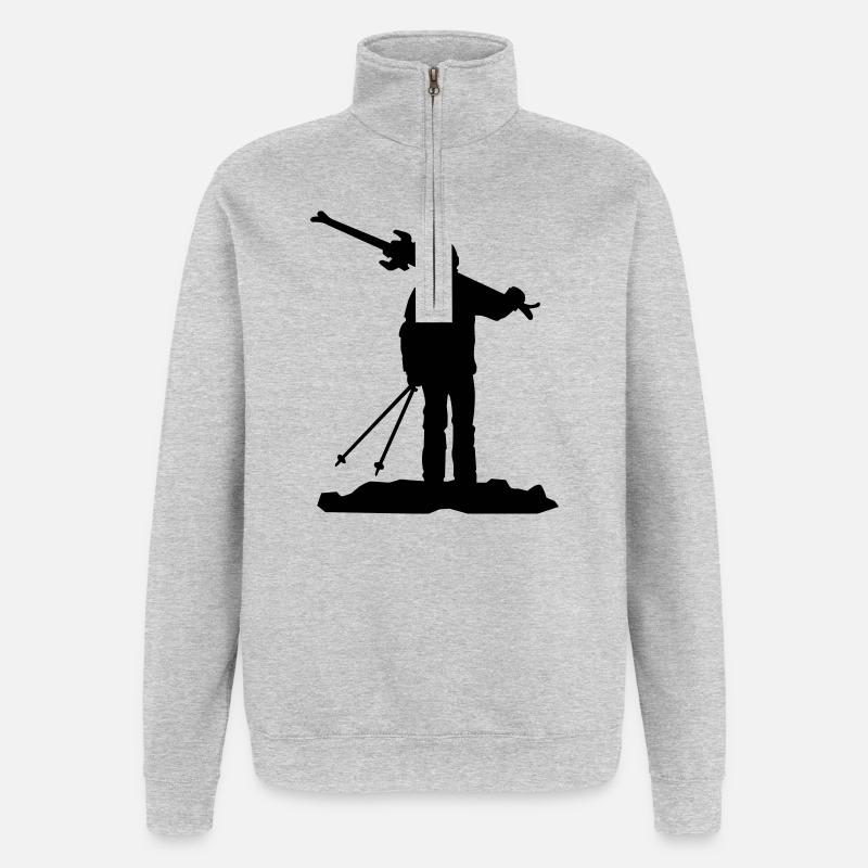 Ski - Sweat à zip 1/4 - gris chiné
