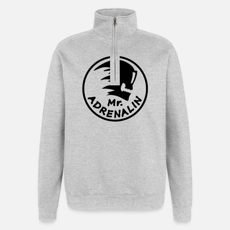 Mr. Adrenalin - Quarter-Zip-Sweatshirt - Grau meliert