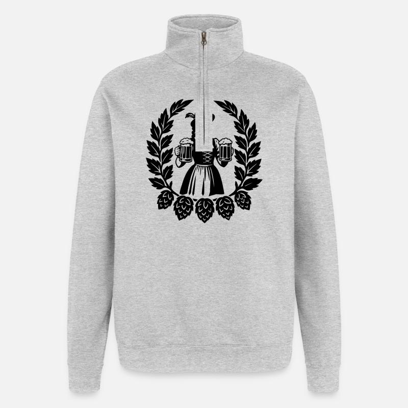 Bier Mädchen - Quarter-Zip Sweatshirt - heather grey