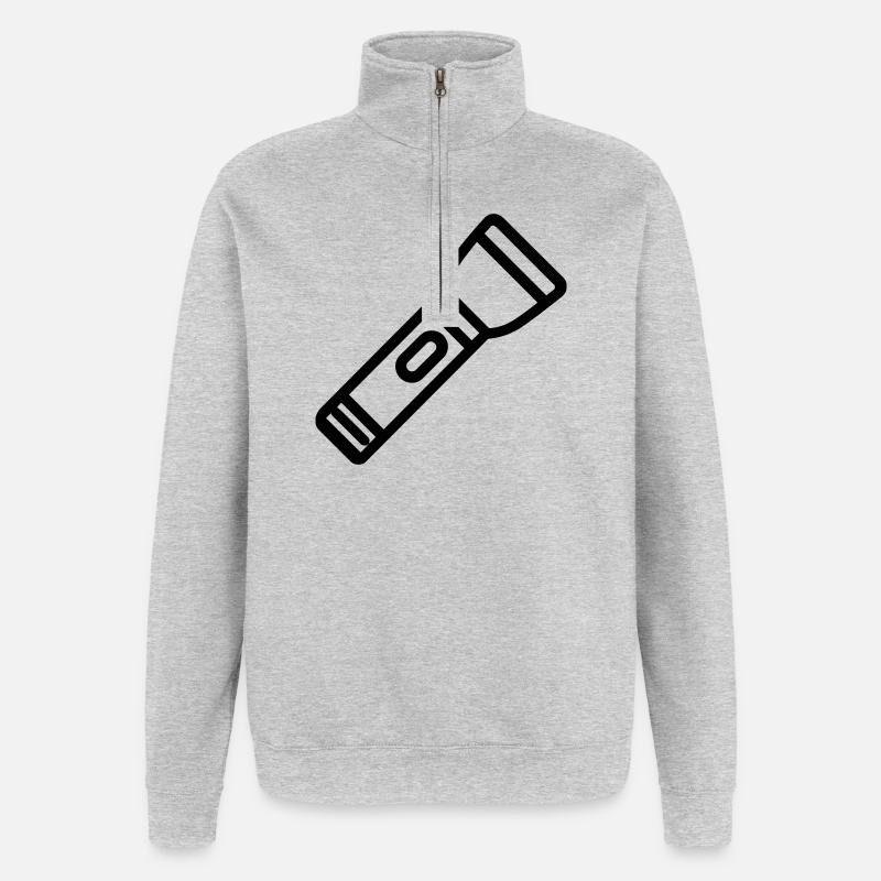 lampe torche - Sweat à zip 1/4 - gris chiné