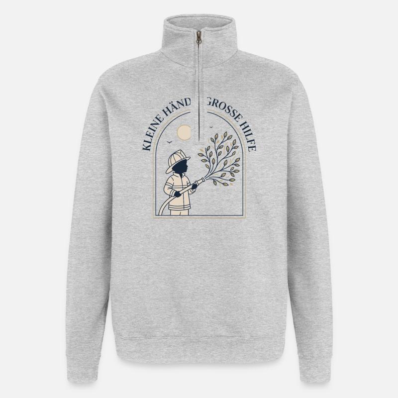 Small hands, big help - Quarter-Zip Sweatshirt - heather grey