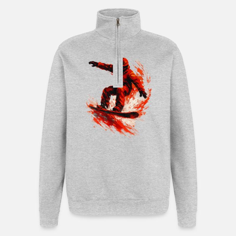 Snowboarding | Snow | Snowboarder | Ski - Quarter-Zip Sweatshirt - heather grey
