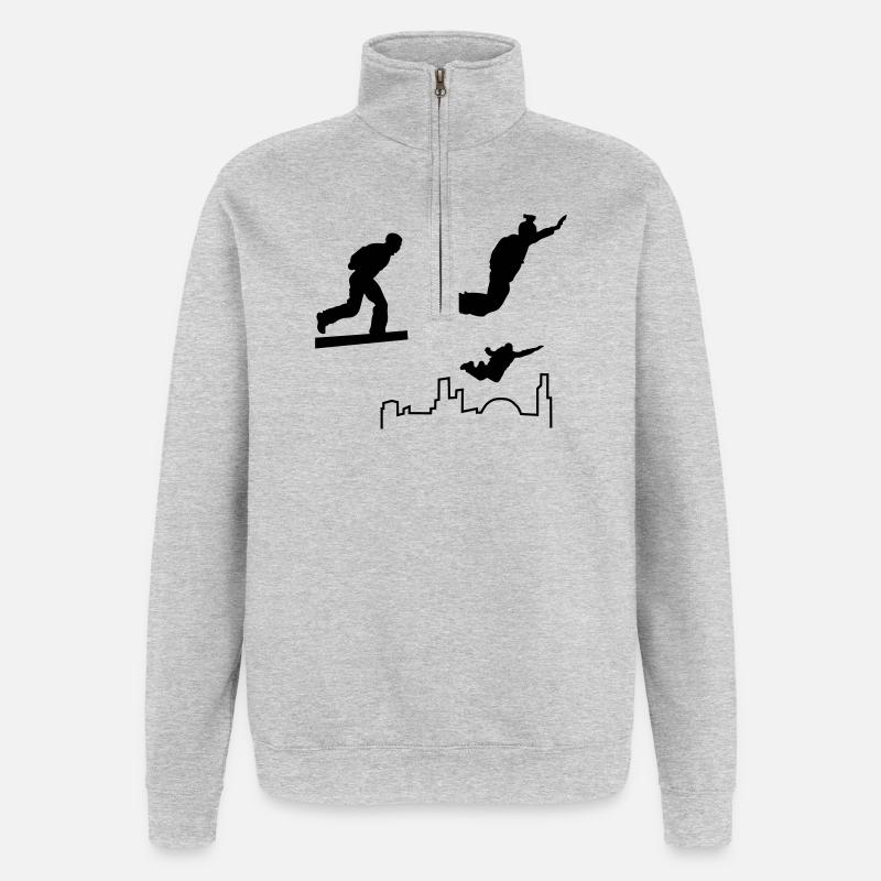 Saut de base - Sweat à zip 1/4 - gris chiné