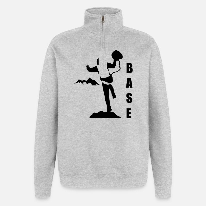 Saut de base - Sweat à zip 1/4 - gris chiné