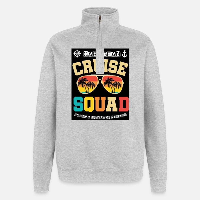 Équipe de croisière dans les Caraïbes - Sweat à zip 1/4 - gris chiné