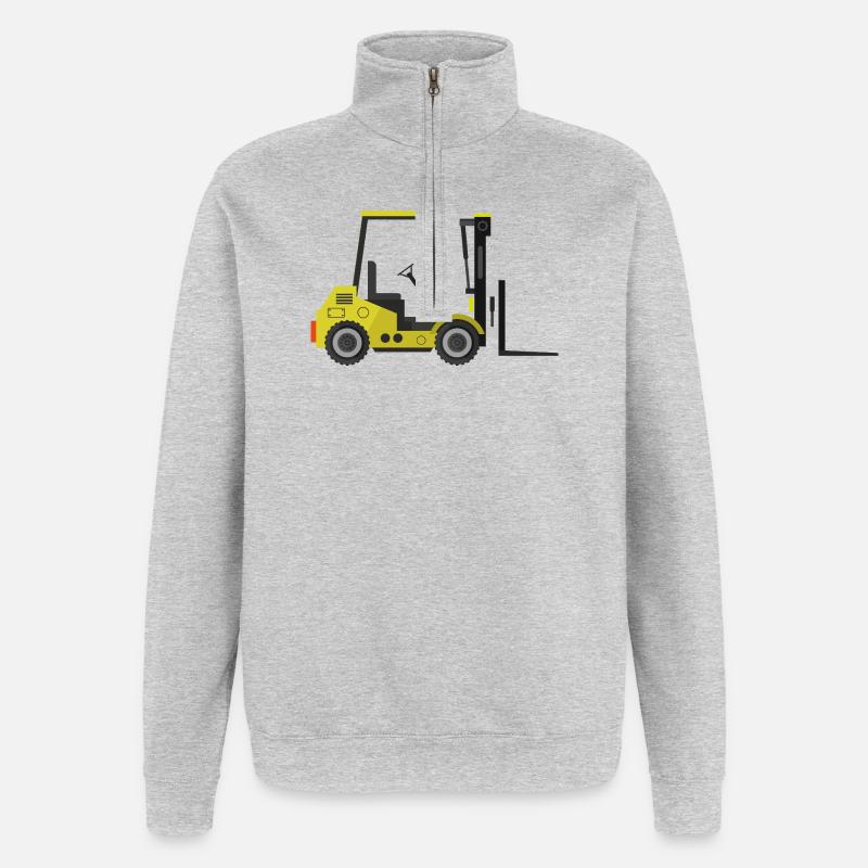 Chariot élévateur - Sweat à zip 1/4 - gris chiné