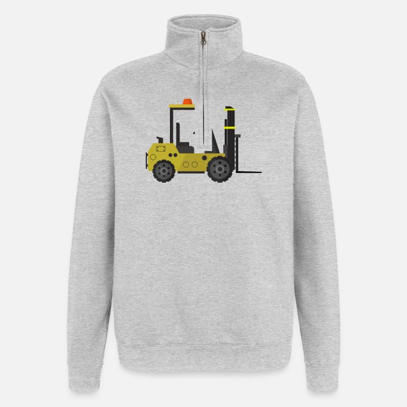 Chariot élévateur - Sweat à zip 1/4 - gris chiné
