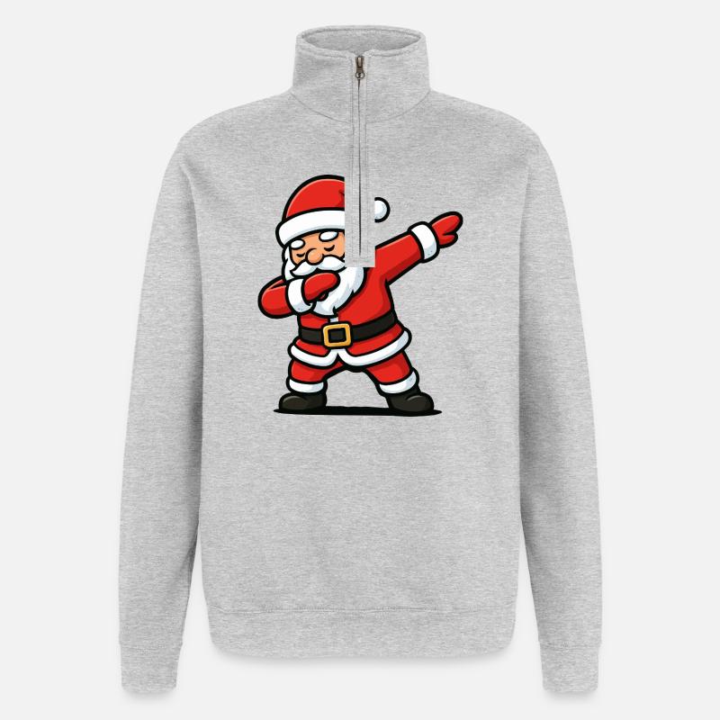 Santa Dab Dancing Comic - Quarter-Zip Sweatshirt - heather grey