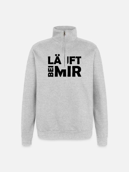 Runs with me - Cool saying - Running - Quarter-Zip Sweatshirt - heather grey
