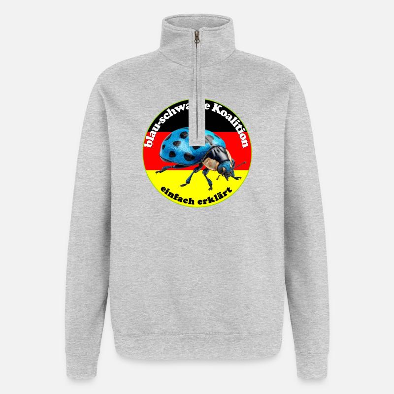 Blauer Käfer widerspiegelt den Wählerwillen - Sweat à zip 1/4 - gris chiné