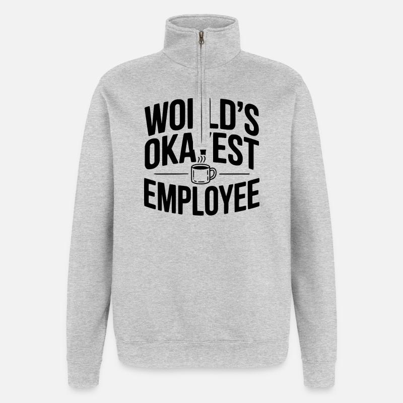 Der beste Mitarbeiter der Welt - Quarter-Zip-Sweatshirt - Grau meliert