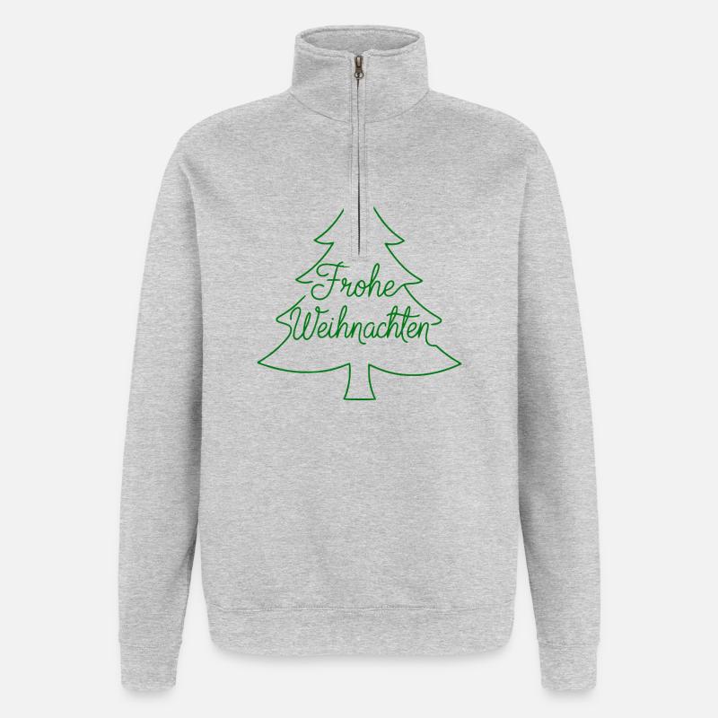 Frohe Weihnachten Tannenbaum modern - Quarter-Zip-Sweatshirt - Grau meliert