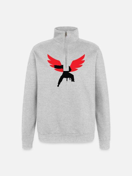 Aikido – Kampfsport – Aikido - Quarter-Zip-Sweatshirt - Grau meliert