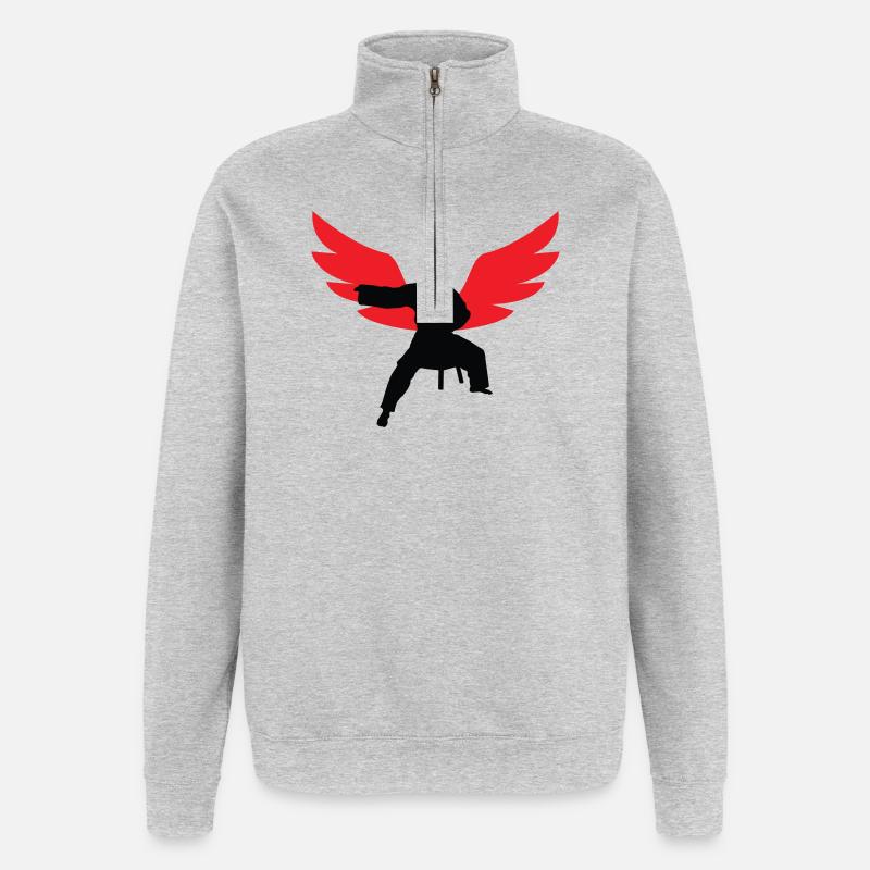 Aikido – Kampfsport – Aikido - Quarter-Zip-Sweatshirt - Grau meliert