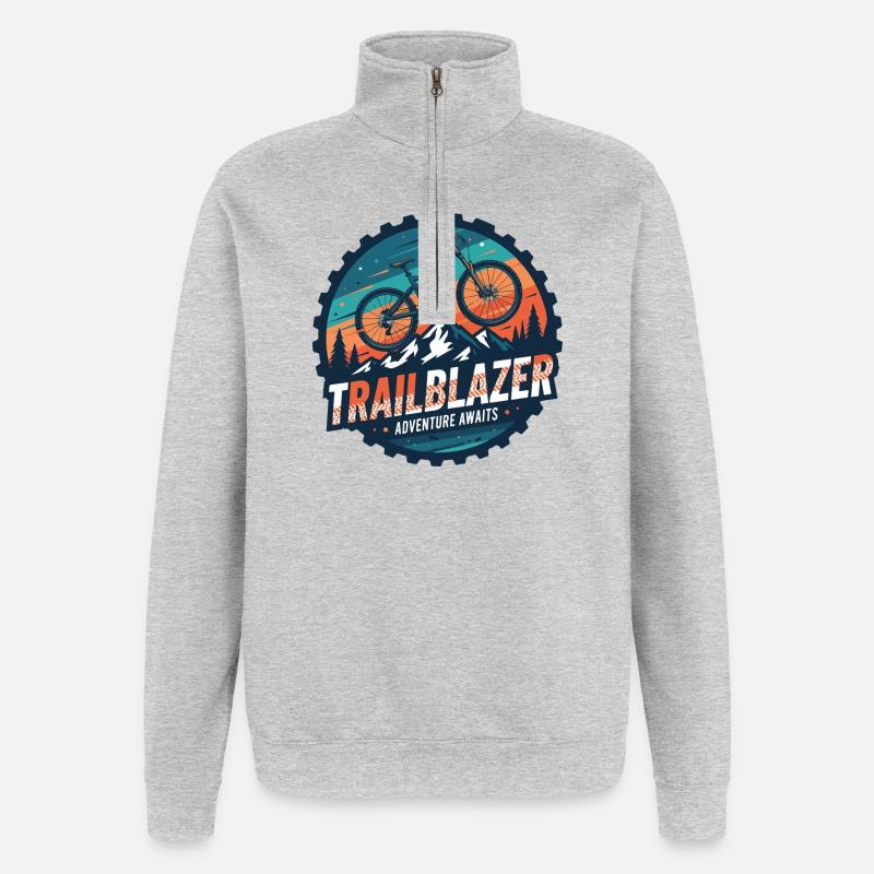 Aventure de VTT Trailblazer - Sweat à zip 1/4 - gris chiné