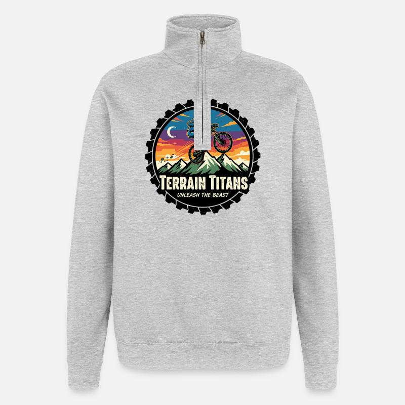 Terrain Titans MTB Unleashed - Quarter-Zip Sweatshirt - heather grey