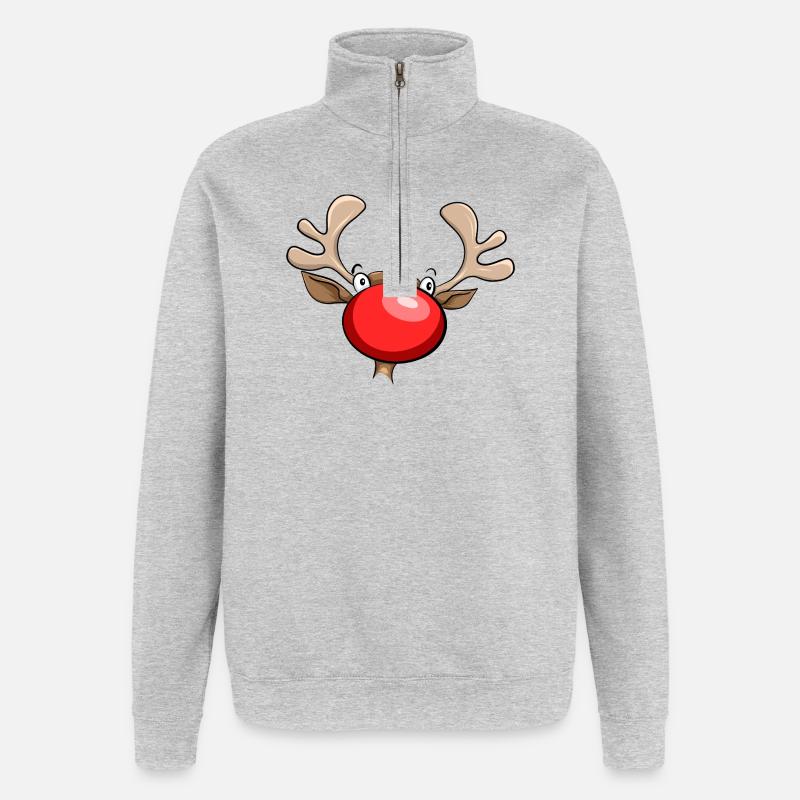 die große rote Nase - Quarter-Zip-Sweatshirt - Grau meliert