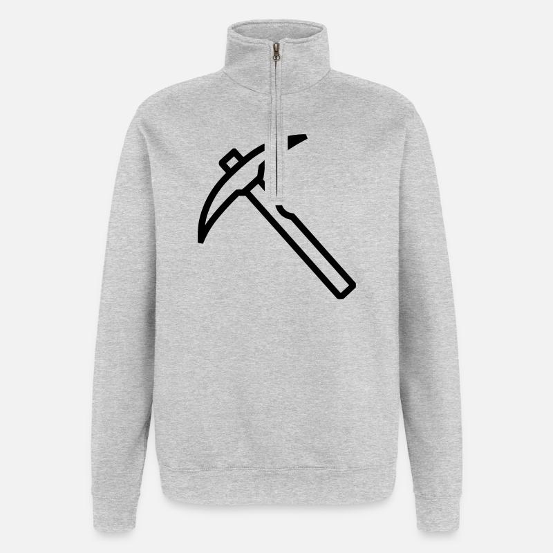 Eispickel - Quarter-Zip-Sweatshirt - Grau meliert