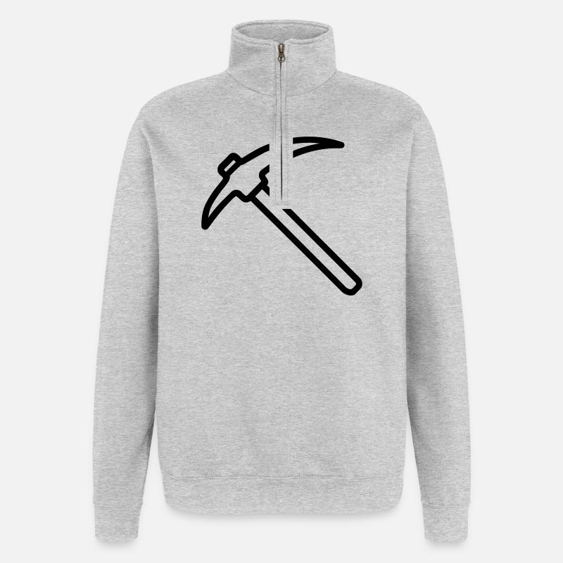 Eispickel - Quarter-Zip-Sweatshirt - Grau meliert