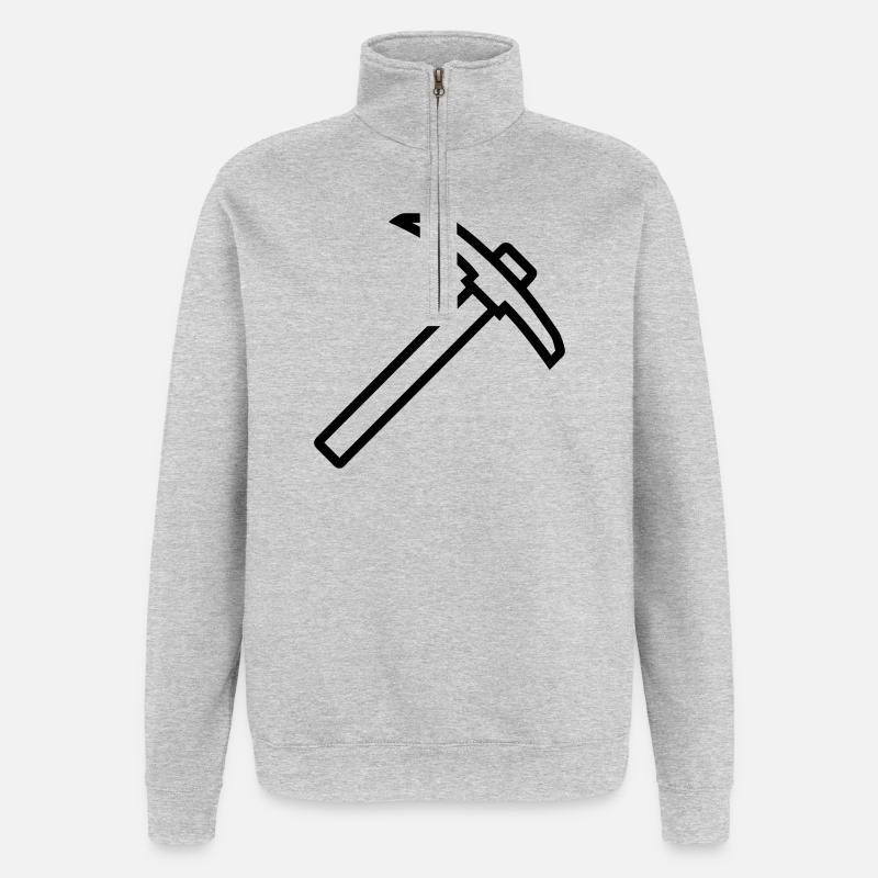 piolet - Sweat à zip 1/4 - gris chiné