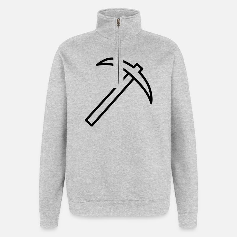 piolet - Sweat à zip 1/4 - gris chiné