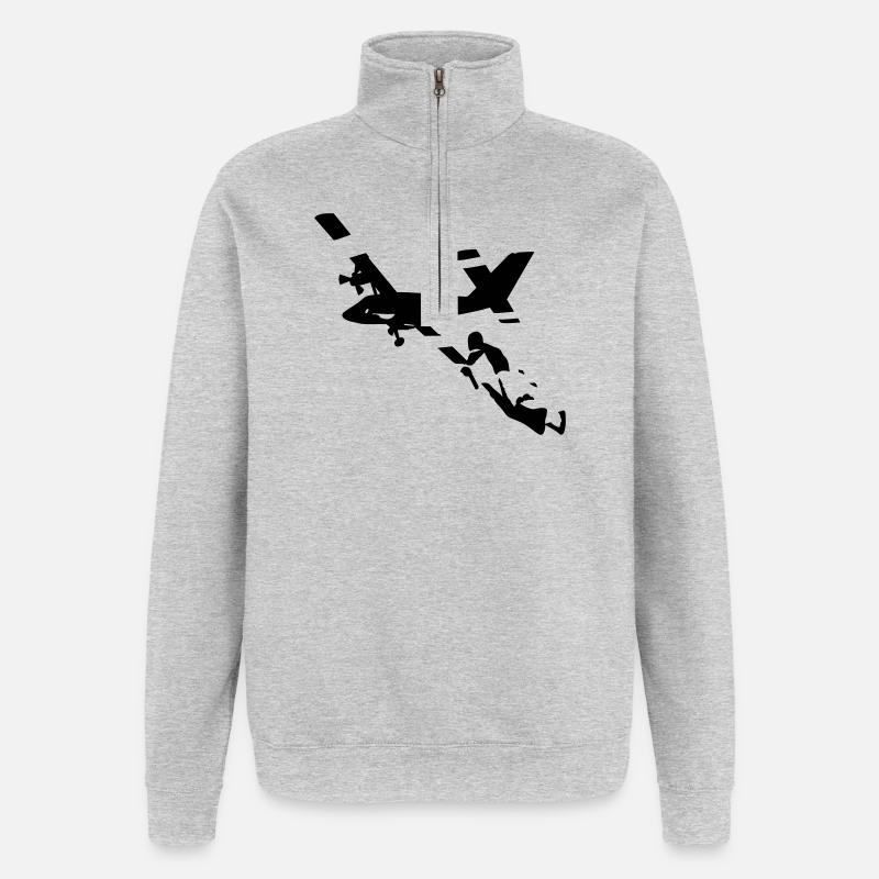 Combinaison ailée - Sweat à zip 1/4 - gris chiné