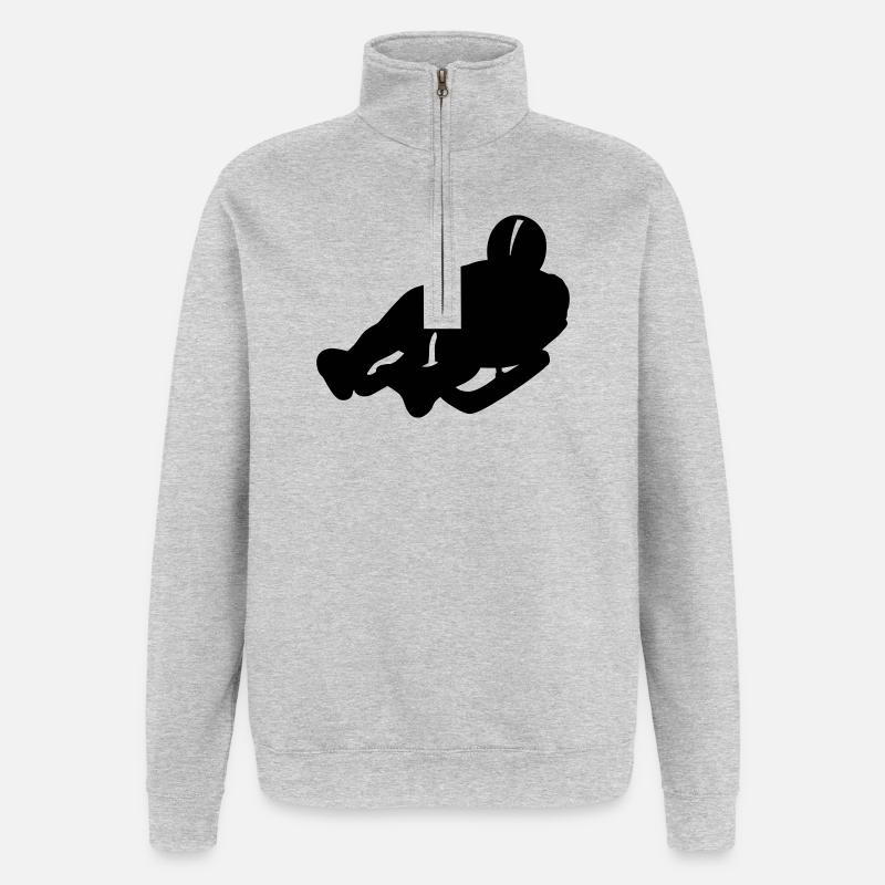 Schlitten - Quarter-Zip-Sweatshirt - Grau meliert