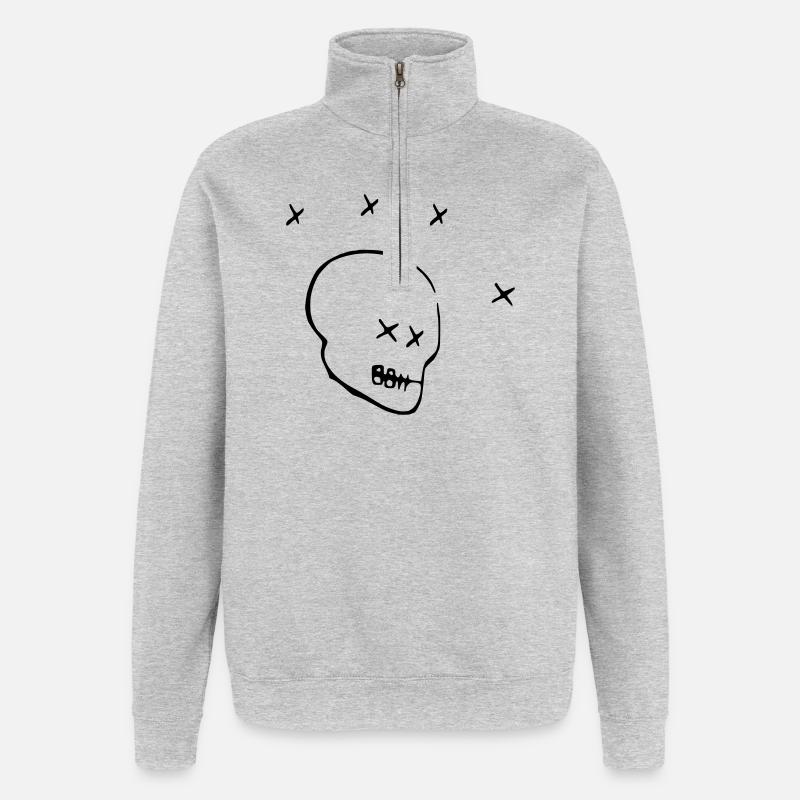 DIXON - Sweat à zip 1/4 - gris chiné