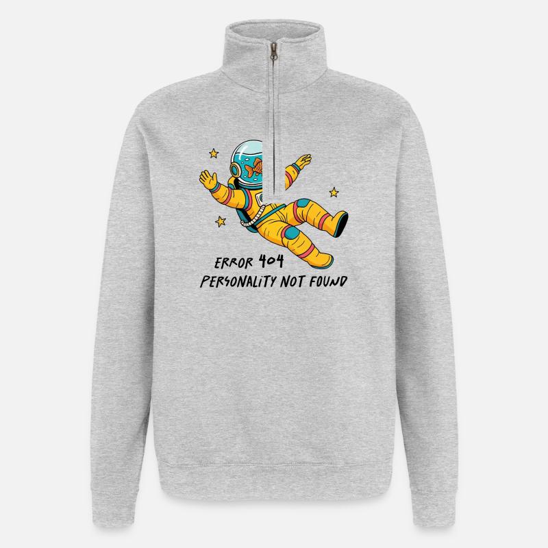 Error 404, personality not found - Sweat à zip 1/4 - gris chiné