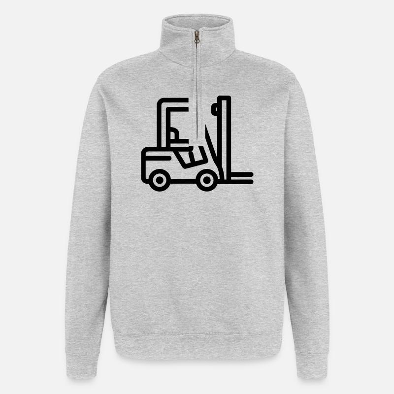 Chariot élévateur - Sweat à zip 1/4 - gris chiné