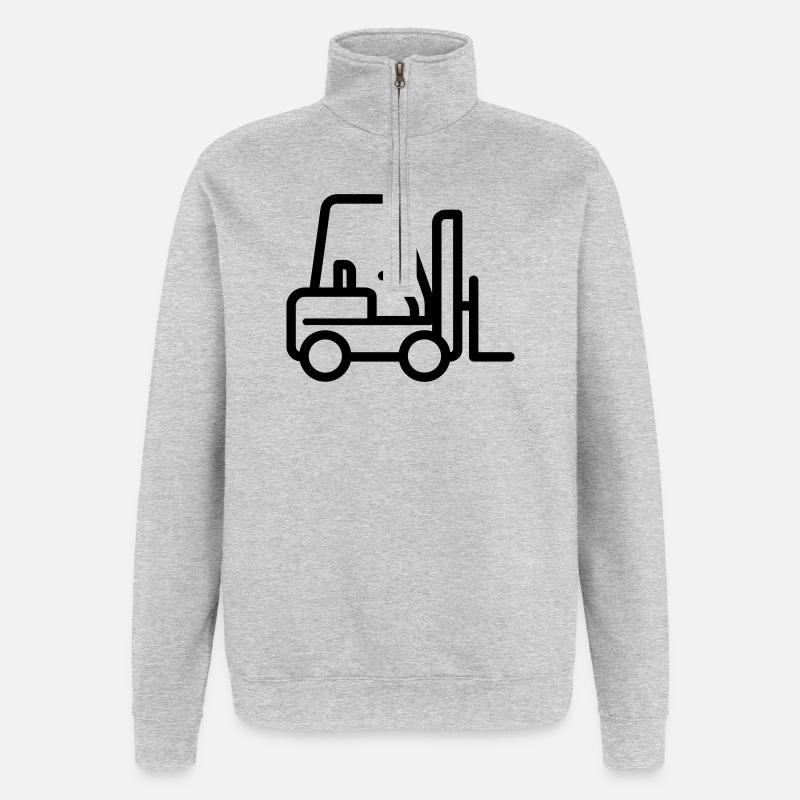 Gabelstapler - Quarter-Zip-Sweatshirt - Grau meliert