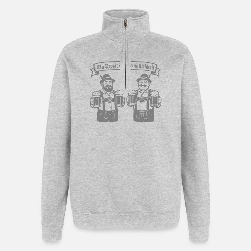 Bier männer - Ein Prosit der Gemütlichkeit - Quarter-Zip Sweatshirt - heather grey
